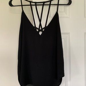 Black flowy and strappy tank top